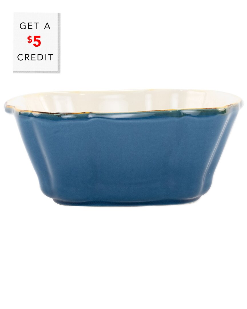 Vietri Italian Bakers Small Square Baker With $4 Credit In Blue