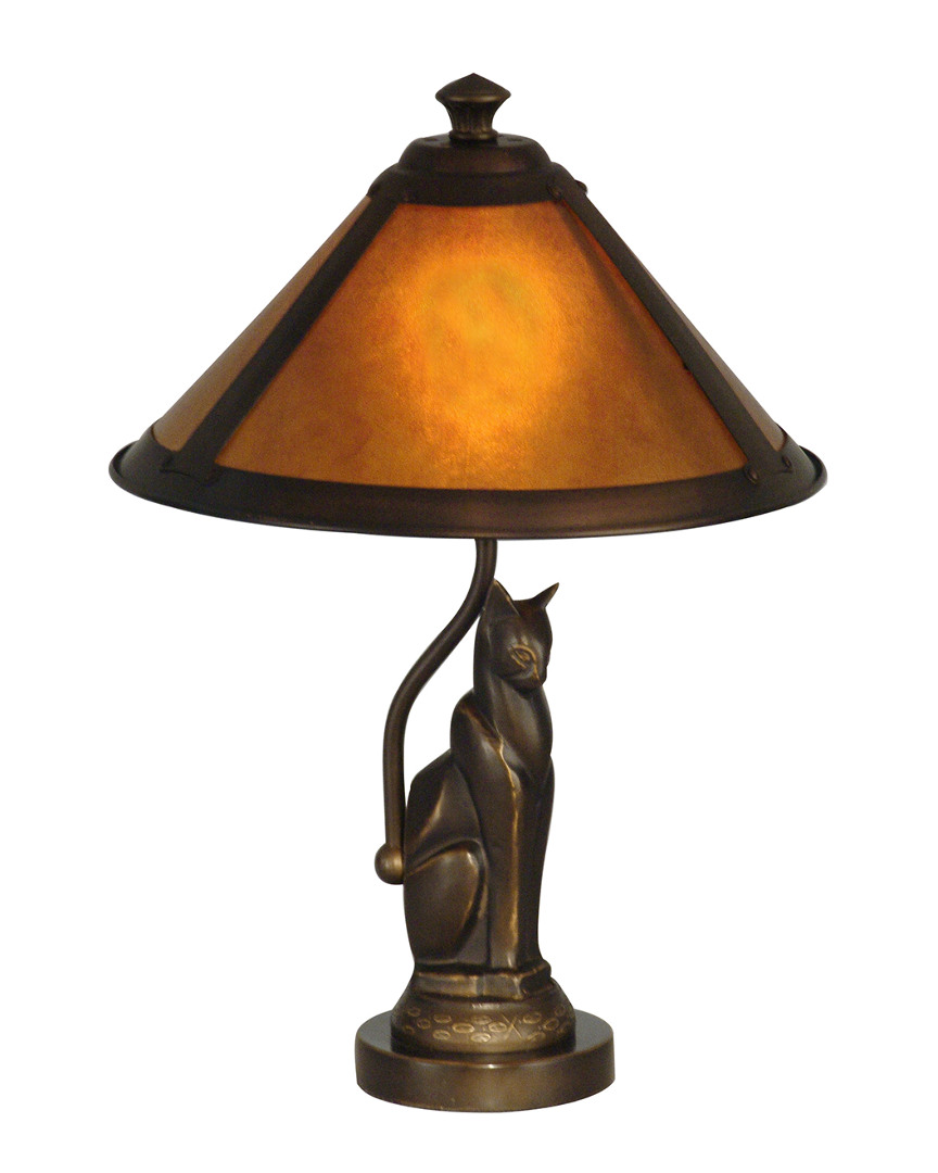 Shop Dale Tiffany Ginger Mica Accent Table Lamp In Amber