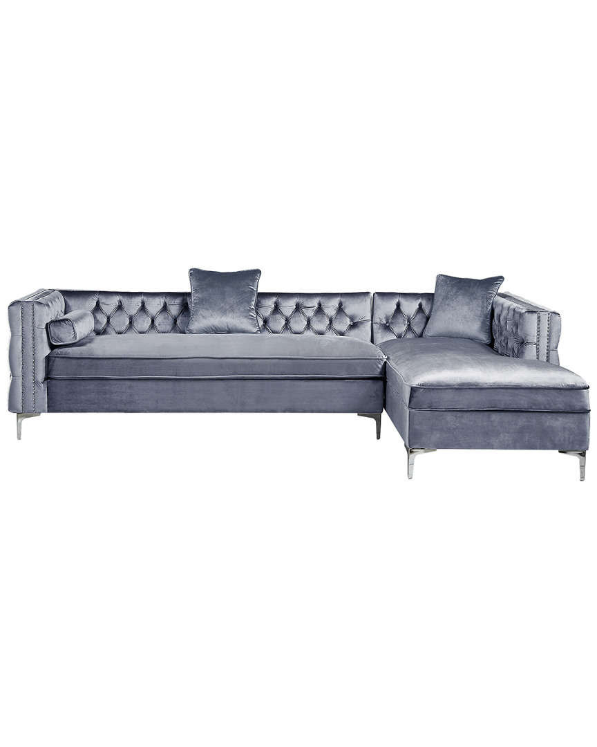 Inspired Home Alison Right Facing Chaise Sectional Sofa