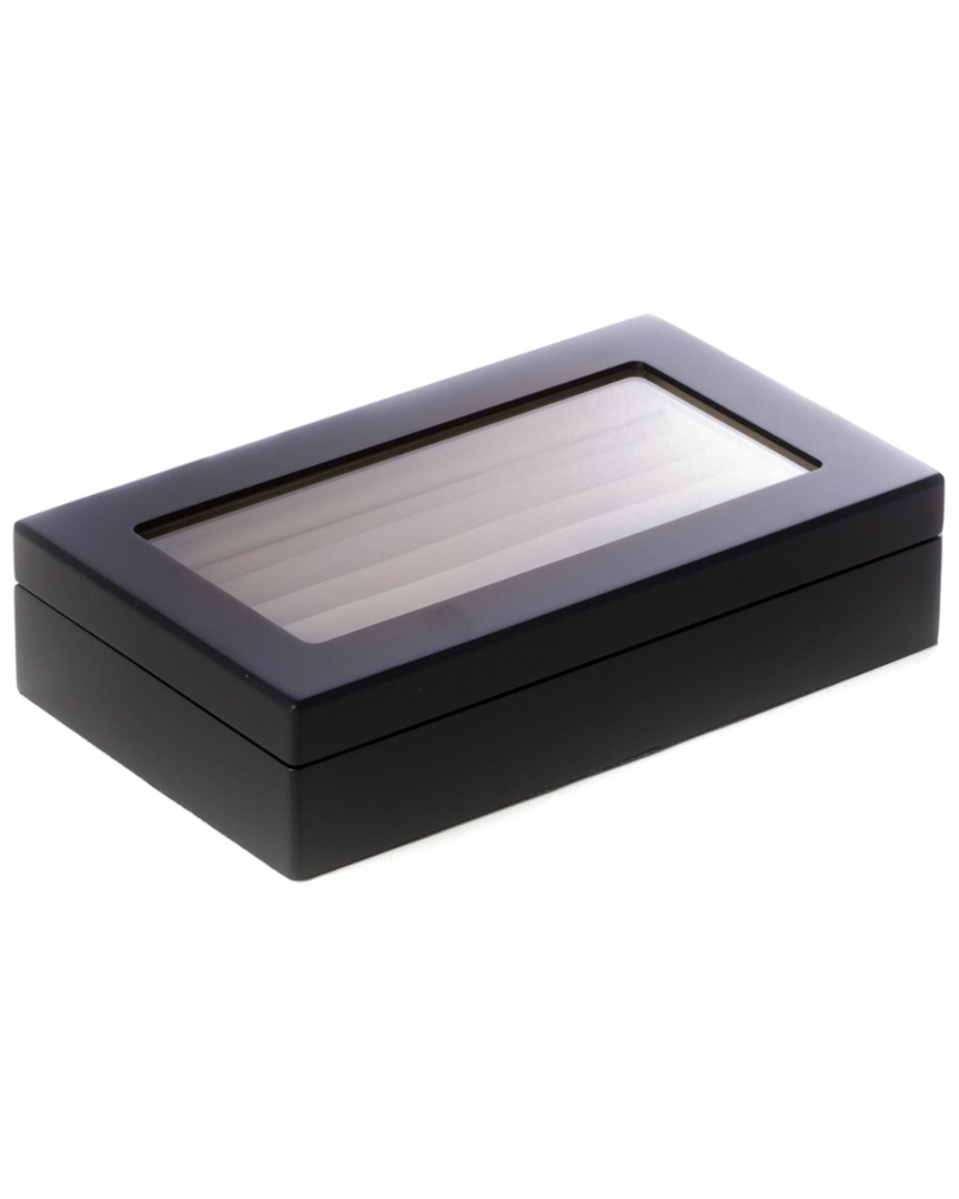 Bey-berk Bey Berk Matte Black Wood Cufflink Box