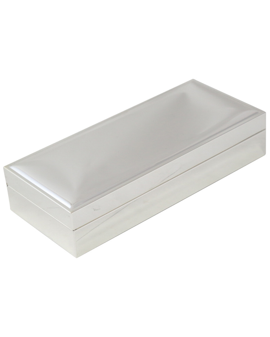 Bey-berk Nickel Plated Rectangular Hinged Box