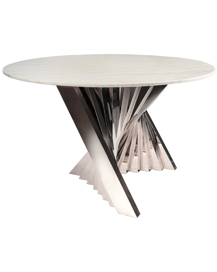 Statements By J Waterfall Marble Top Dining Table