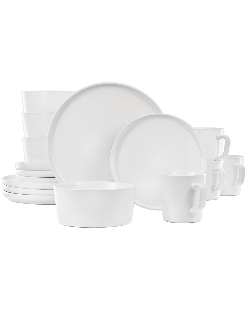 Elama Luxmatte White 16pc Dinnerware Set In White