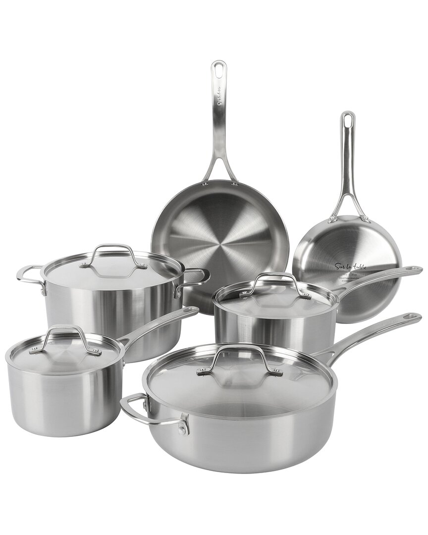 Sur La Table Pike And Pine 10pc Stainless Steel Cookware Set In Silver