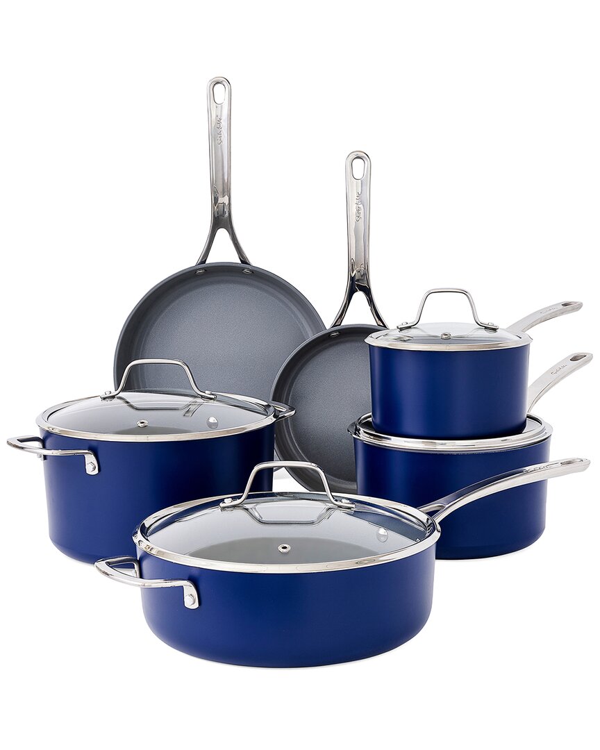 SUR LA TABLE SUR LA TABLE ANGELIE 10PC MARINE NONSTICK CERAMIC ENAMELED ALUMINUM COOKWARE SET 