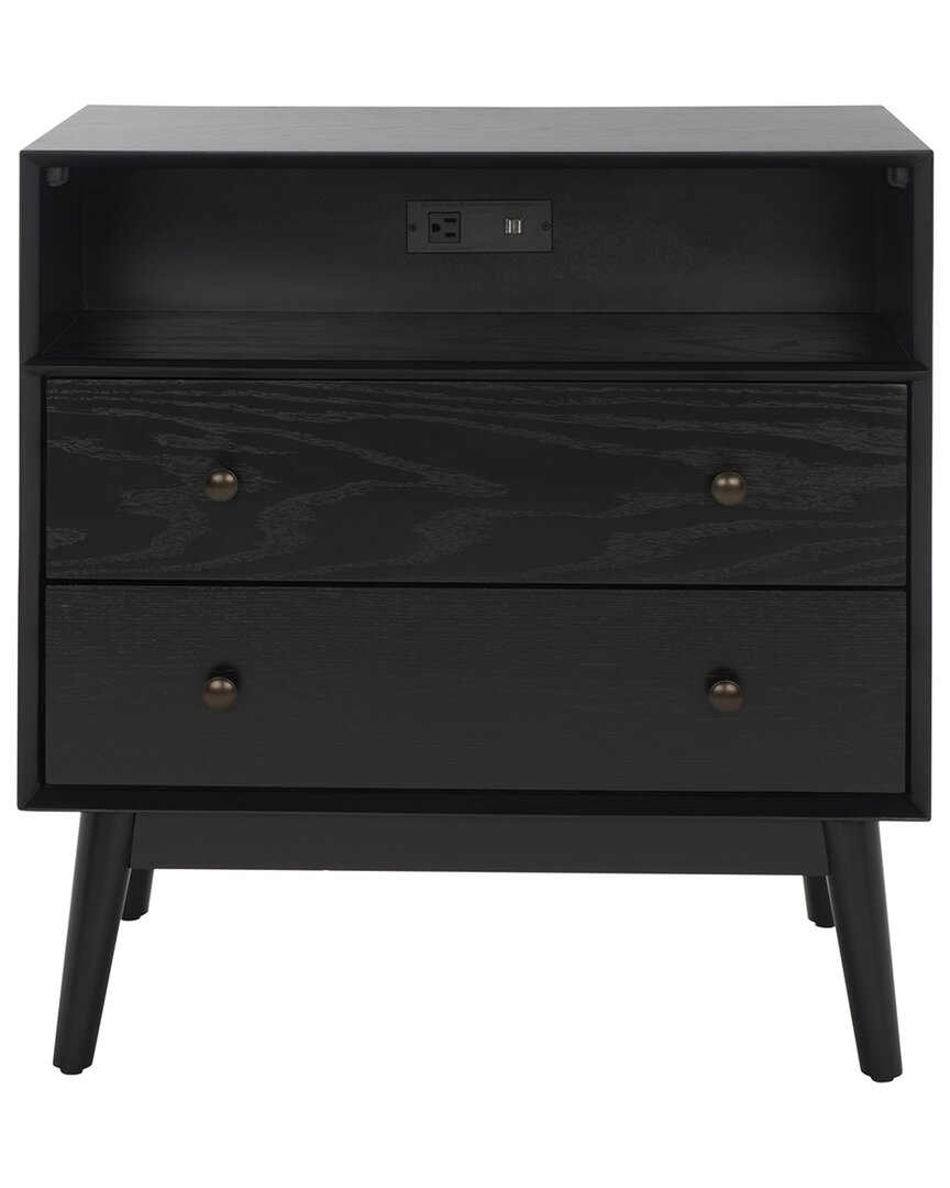 Safavieh Scully 2-drawer Chest With Usb In Black