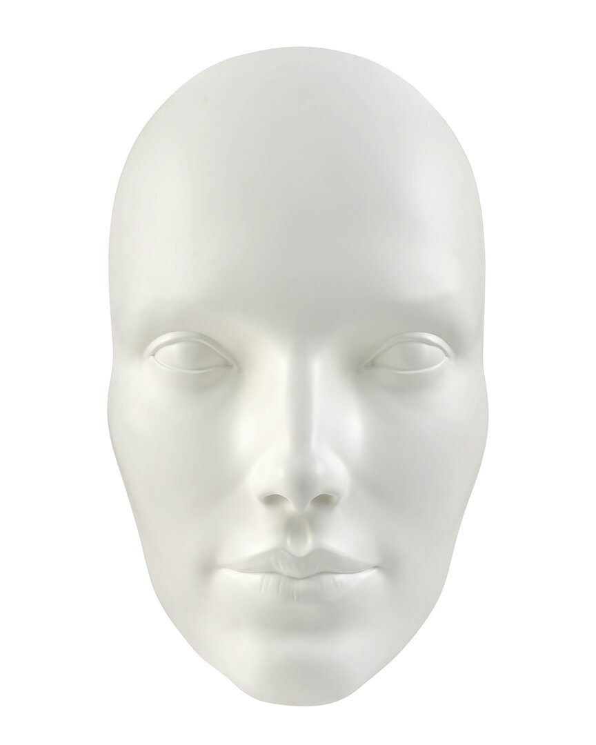 Finesse Décor Sumerian Feminine Face Sculpture In White