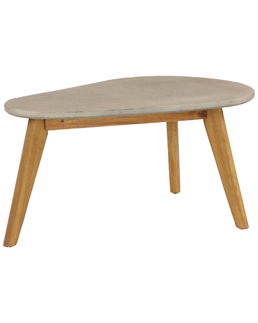 Peyton Lane Angled Oval Outdoor Accent Table With Tapered Wood Legs