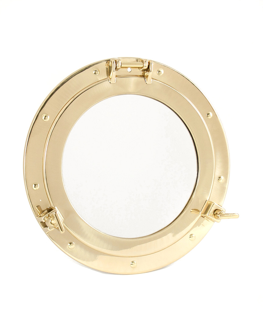 Bey-berk 11.5in Brass Porthole Mirror