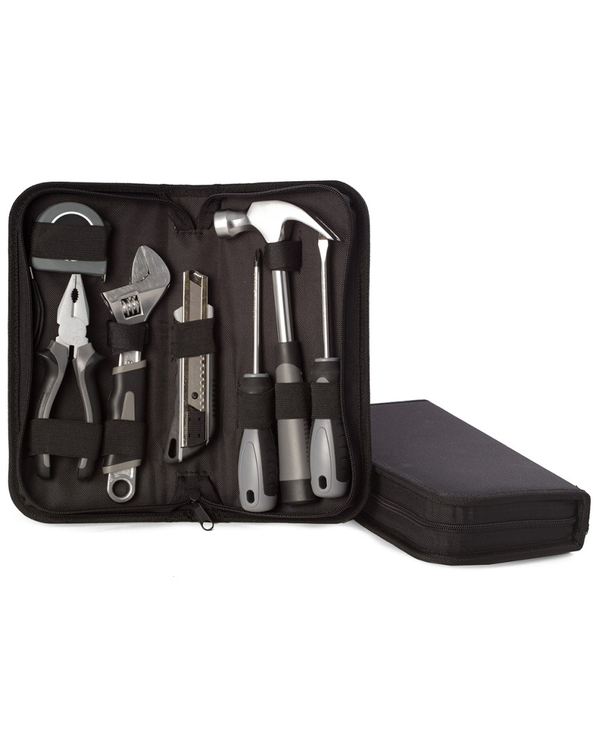 Bey-berk 8pc Tool Set In Zippered Black Canvas Case