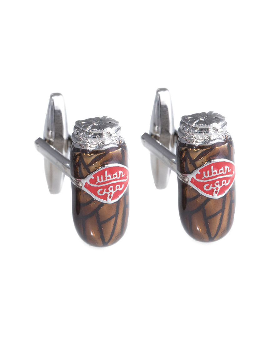 Bey-berk Rhodium Plated Cufflinks