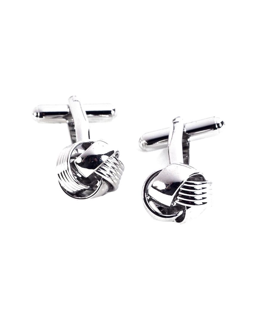 Bey-berk Rhodium Plated Cufflinks