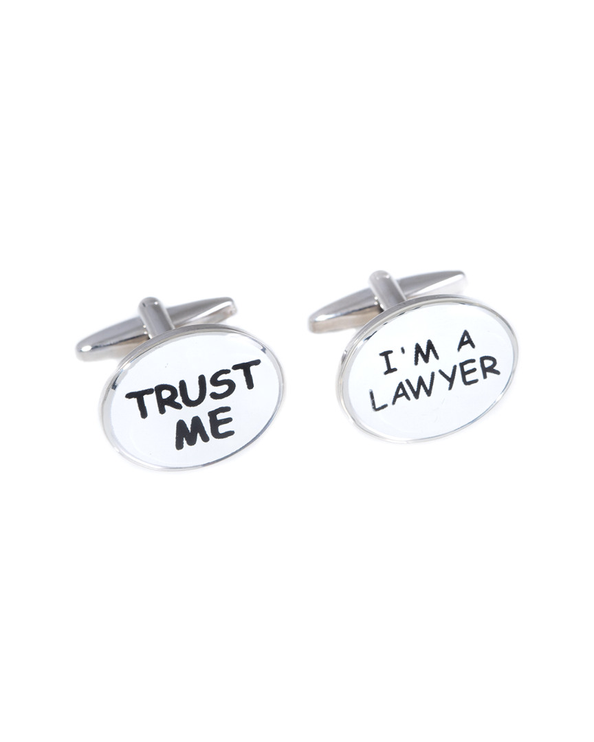 Bey-berk Rhodium Plated Cufflinks