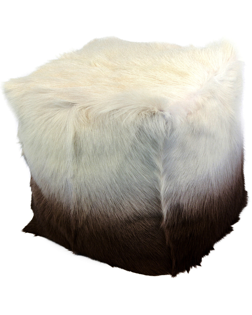 Moe's Home Collection Goat Fur Pouf Cappuccino Ombre