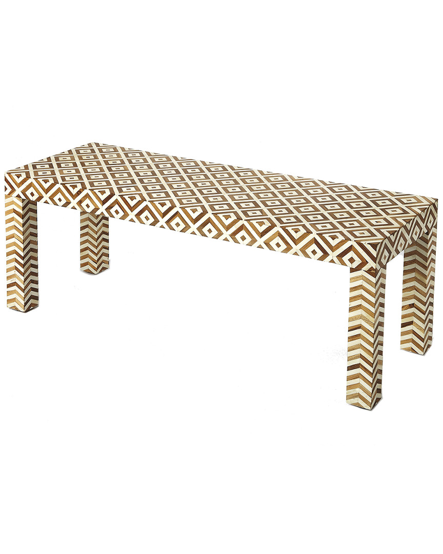 Butler Specialty Company Crispin Wood & Bone Inlay Bench