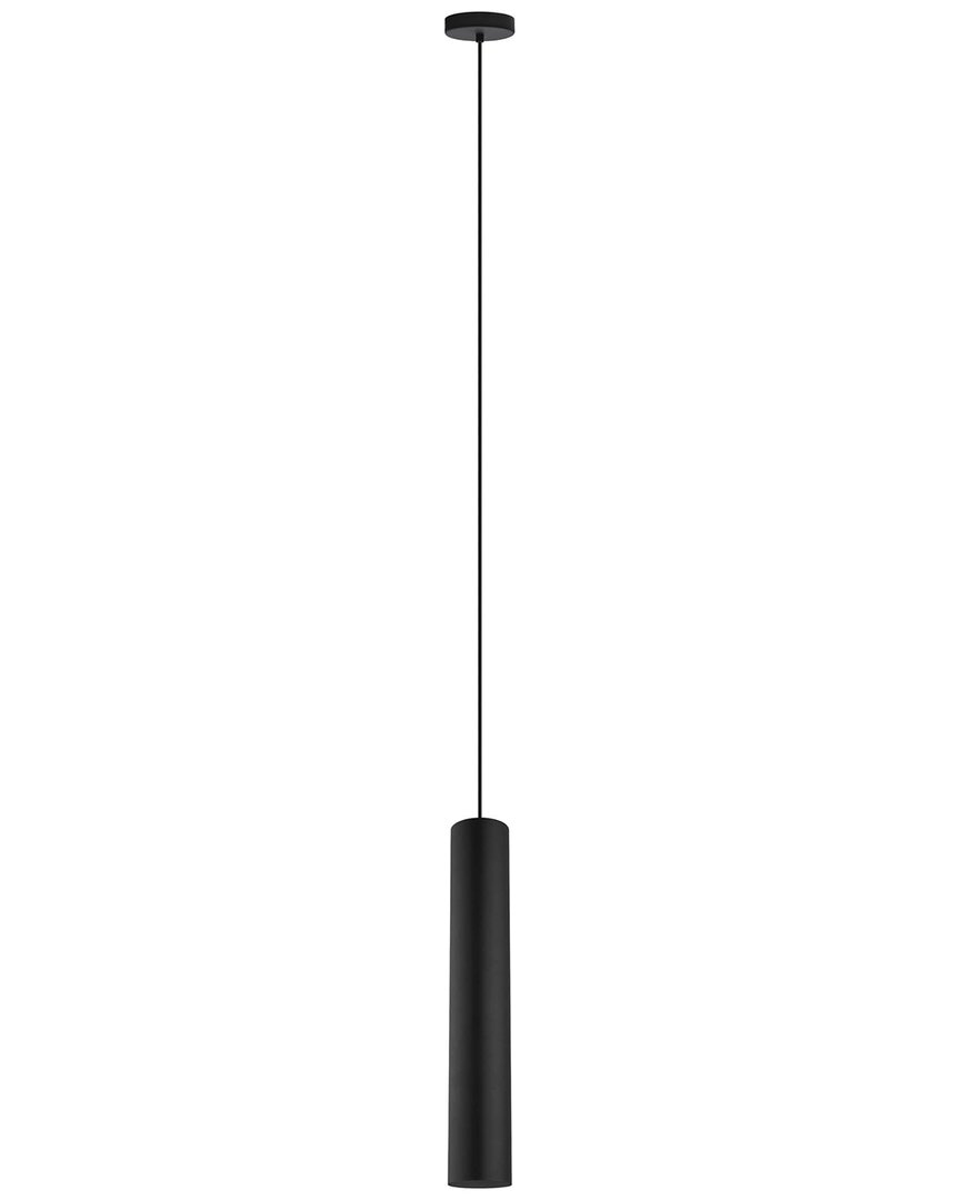 Eglo Tortoreto 1 Light Cylinder Pendant With Matte Black Finish