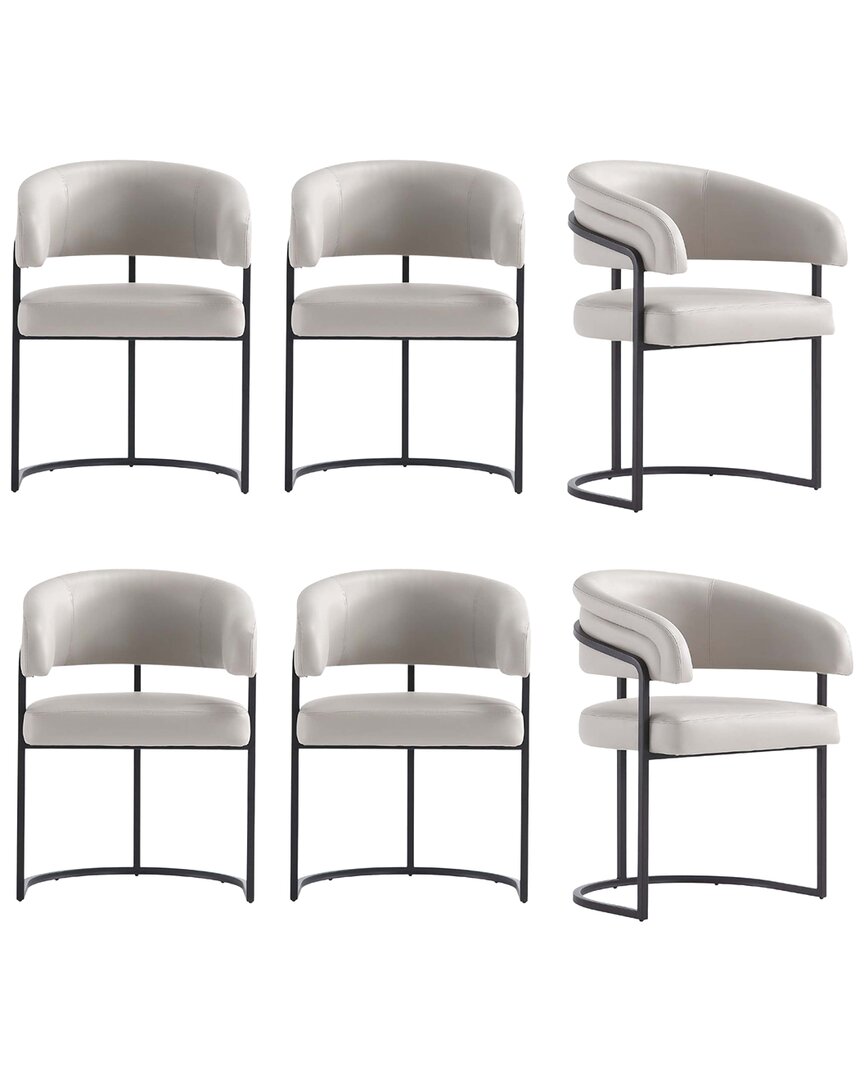 Manhattan Comfort Dining Chair - Set Of 6 Gray