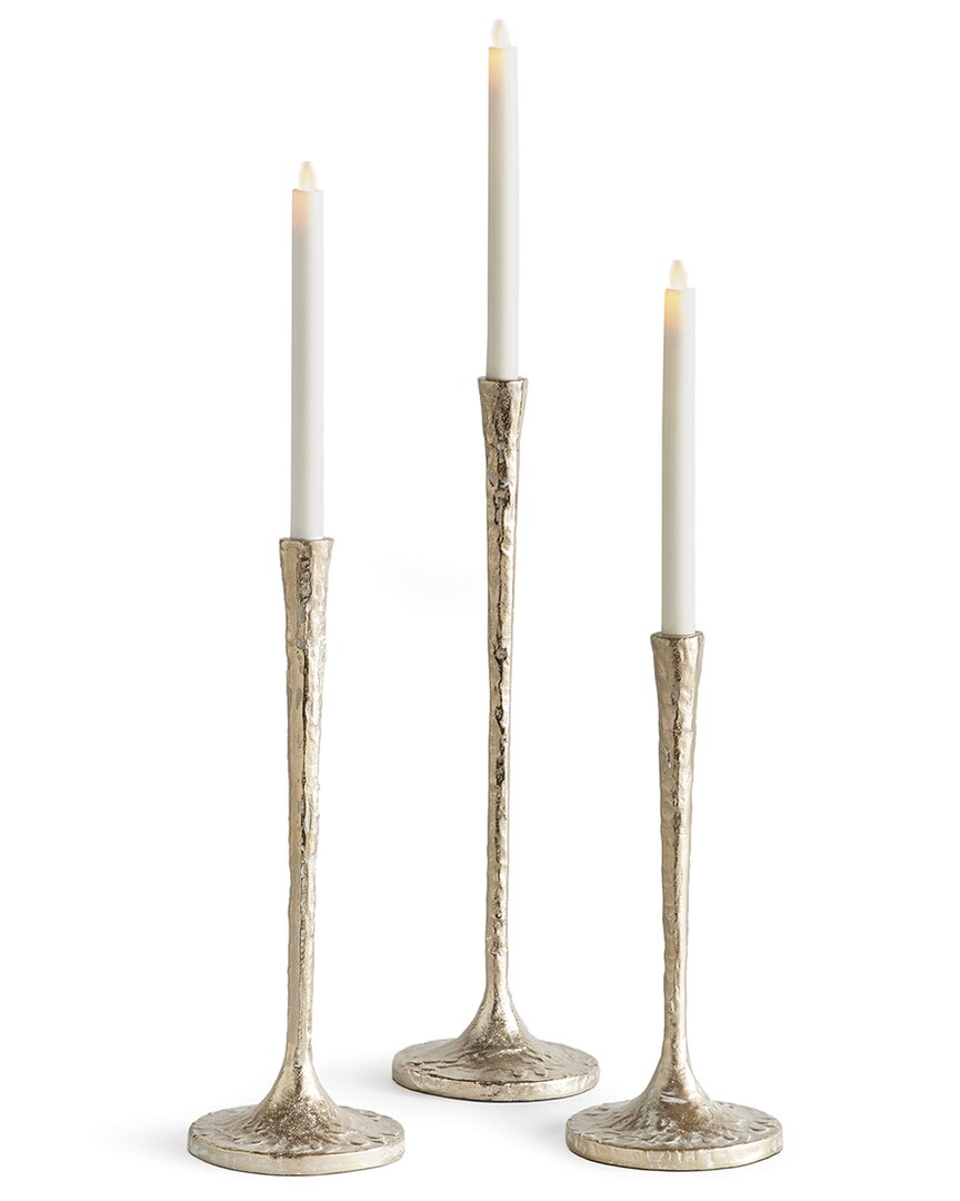 Napa Home & Garden Set Of 3 Burke Taper Holders In Gold