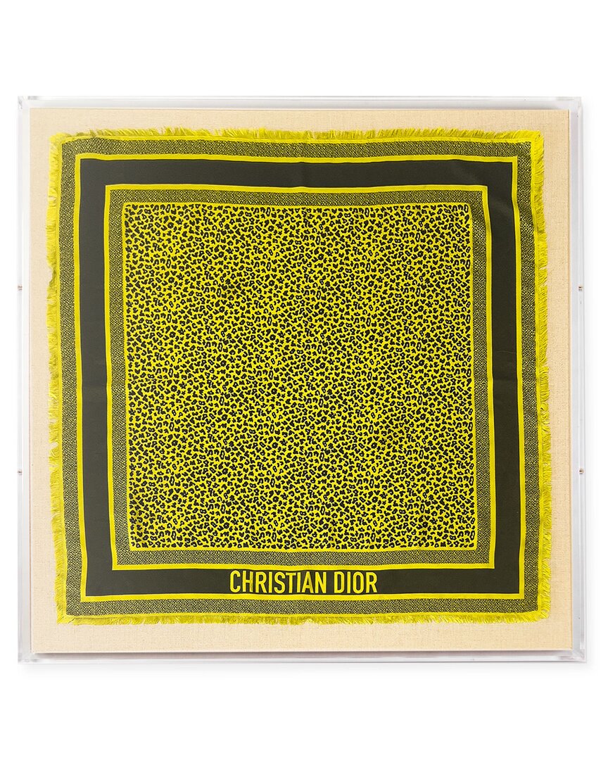 Wexel Art Christian Dior Silk Scarf Shadowbox In Green