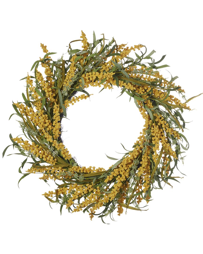 Seasonal Llc Tillie Pokeberry 24in Wreath With Artificial Wild Grasses