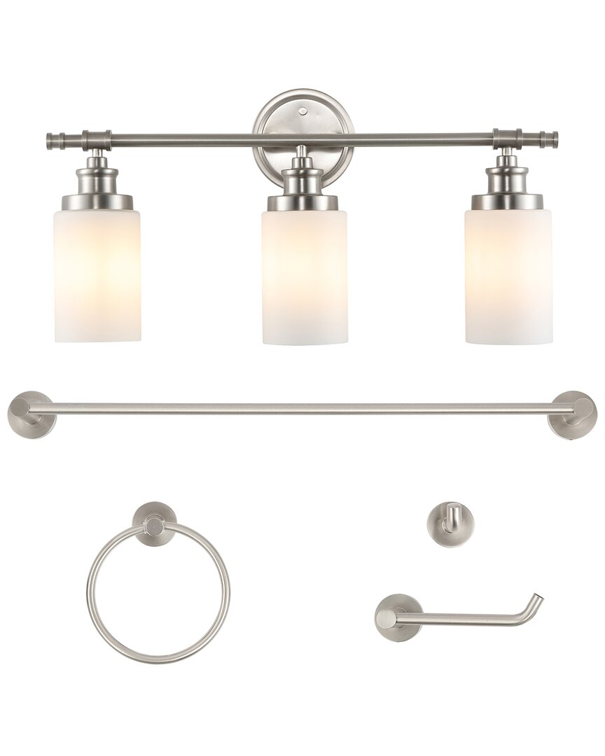 Jonathan Y Egan Vanity Light Set In Silver
