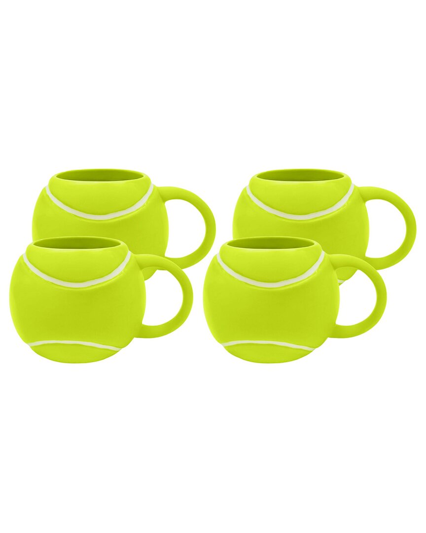 Godinger Set Of 4 League Tennis Ball Mugs