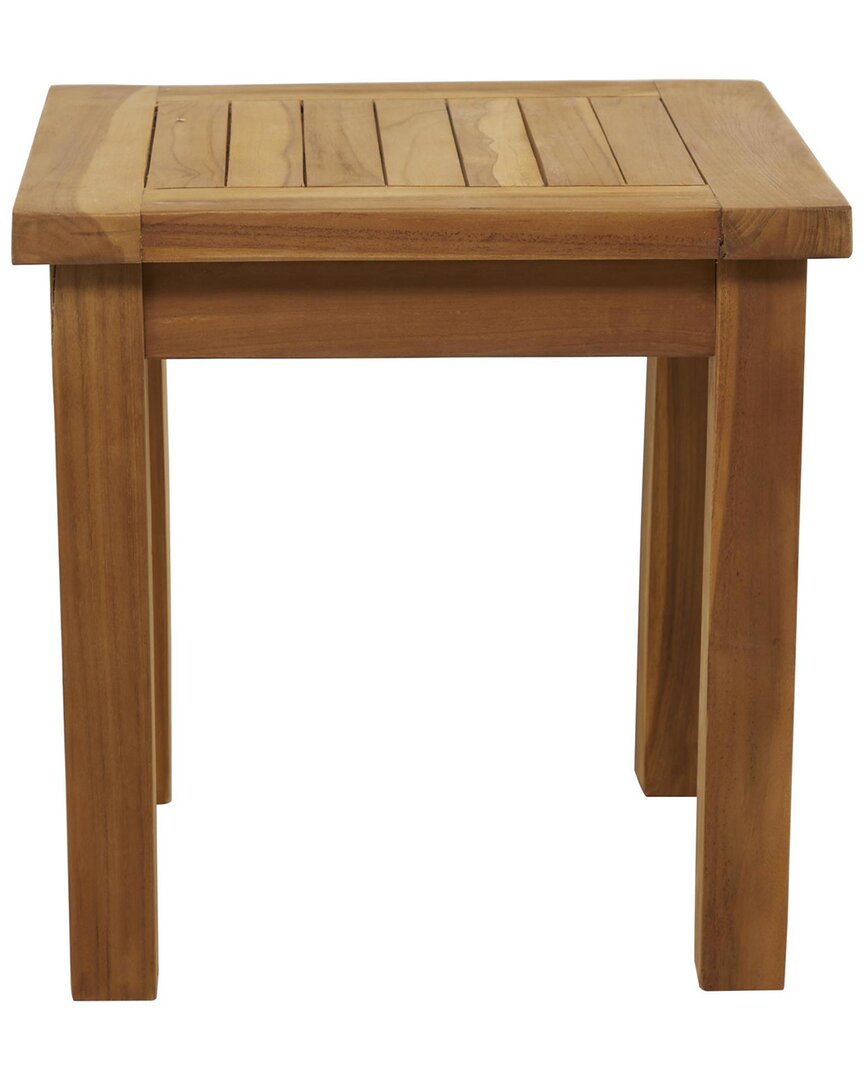 Peyton Lane Teak Wood Slatted Outdoor Accent Table