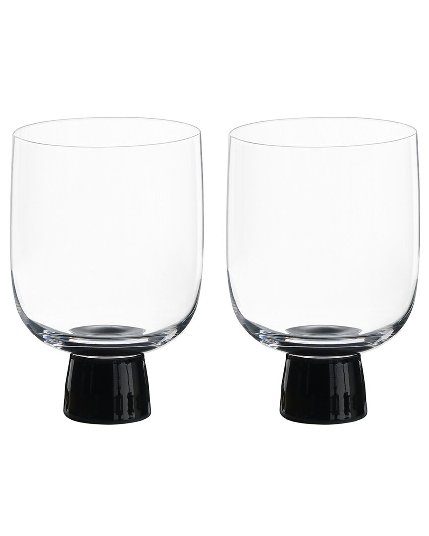 Anton Studio Designs Set Of 2 Oslo Dof Tumblers In Black