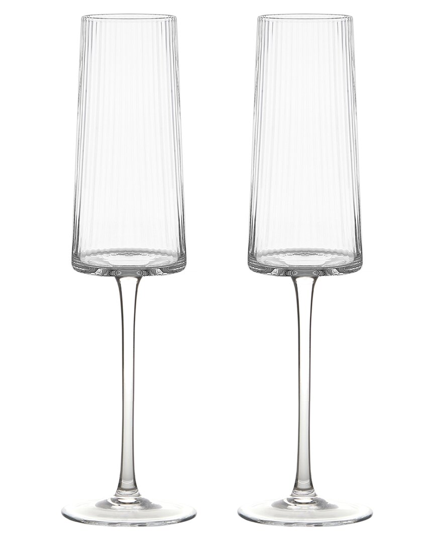 Anton Studio Designs Set Of 2 Empire Clear Champagne Flutes