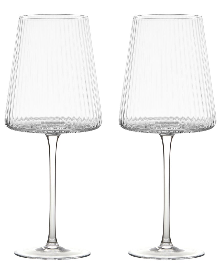 Anton Studio Designs Set Of 2 Empire Clear Wine Glasses