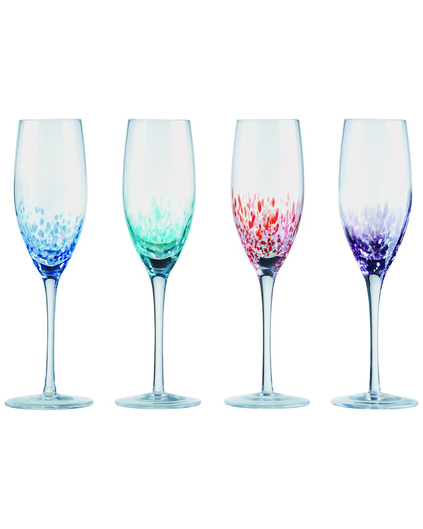 ANTON STUDIO DESIGNS ANTON STUDIO DESIGNS SET OF 4 SPECKLE CHAMPAGNE FLUTES