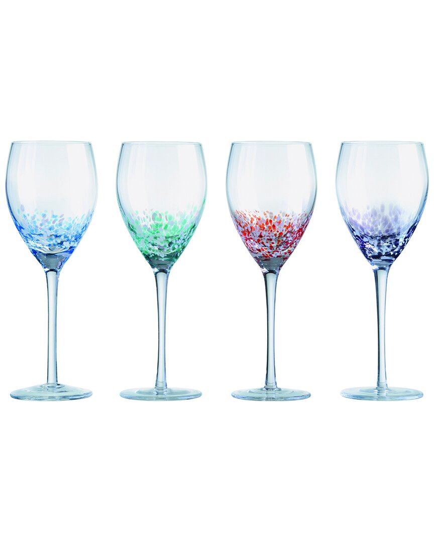 Anton Studio Designs Set Of 4 Speckle Wine Glasses