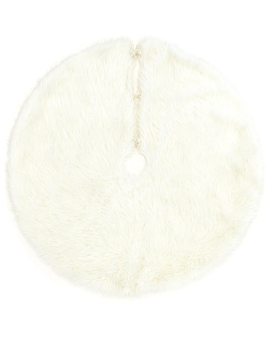 Momeni Furry Tree Skirt Modern Solid Rug In Neutral