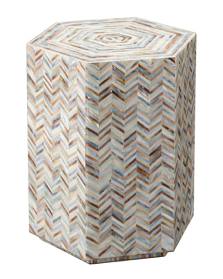 Jamie Young Hepburn Mother-of-pearl Hexagon Side Table