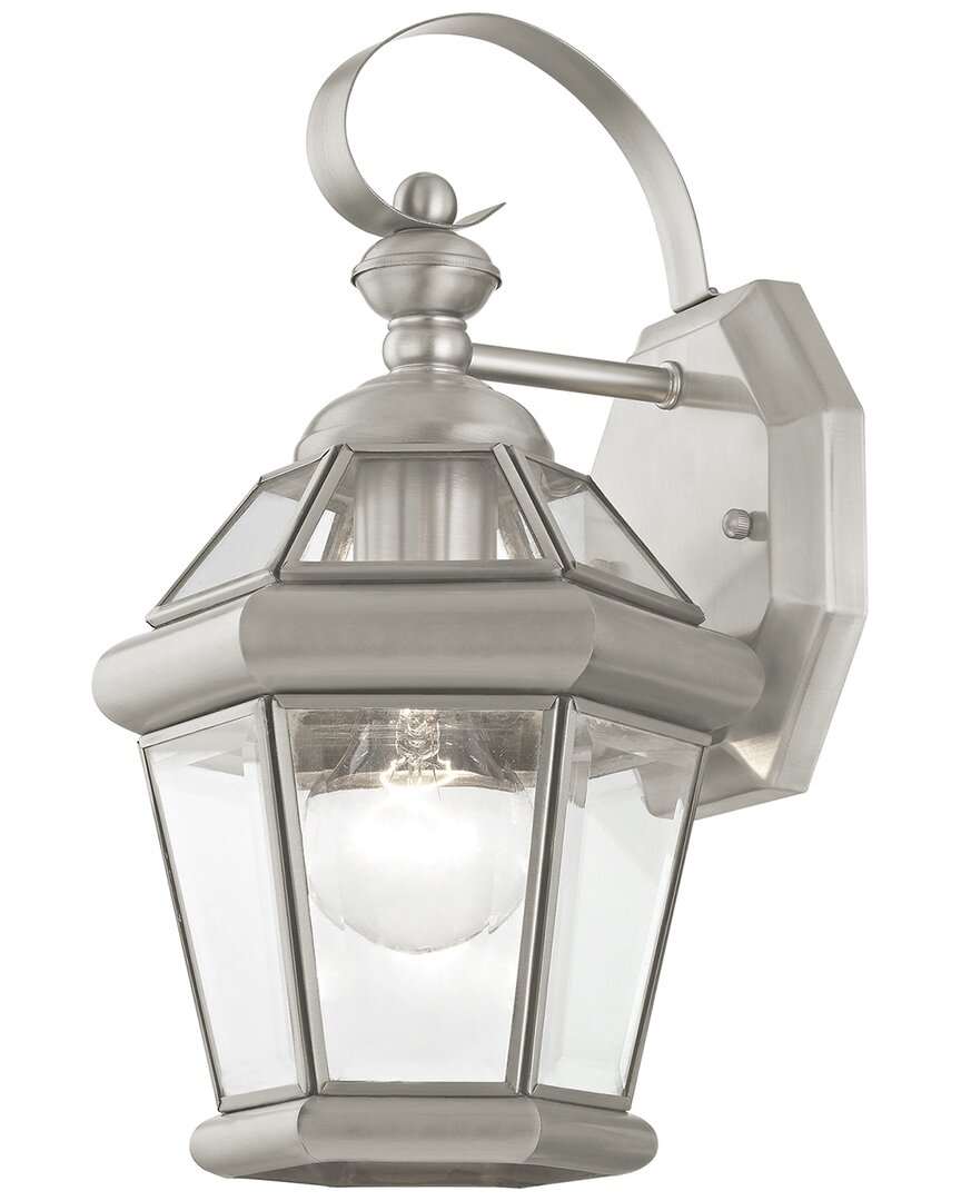 Livex Lighting Georgetown 1-light Bn Outdoor Wall Lantern In Silver