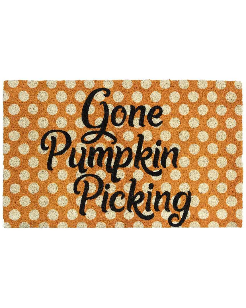 Entryways Gone Pumpkin Picking Coir Doormat In Orange