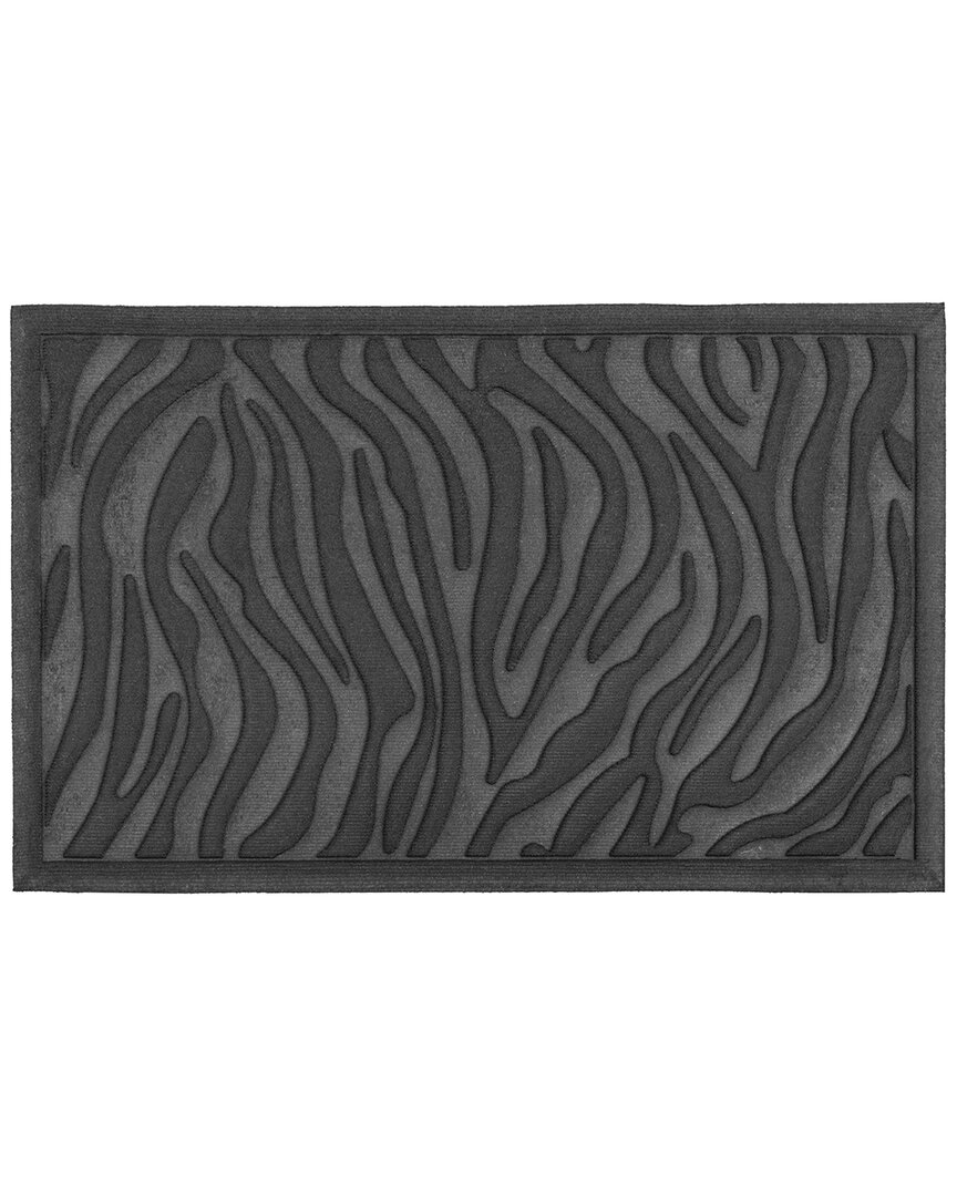 Entryways Zebra Weather Beater Doormat In Black