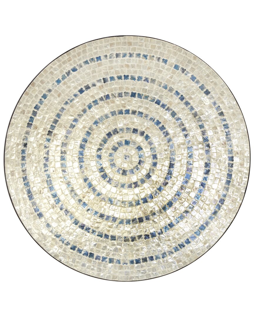Peyton Lane Plate Beige Mother Of Pearl Handmade Mosaic Wall Decor In Beige