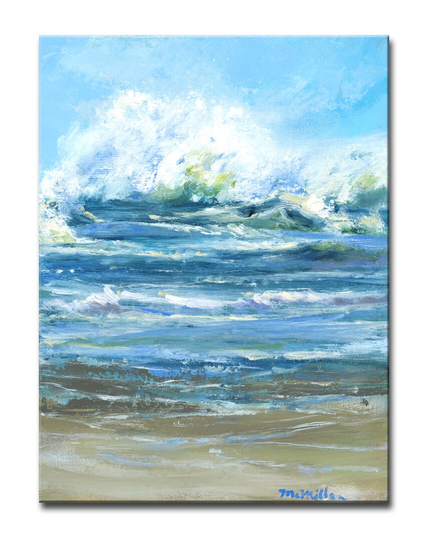 Ready2hangart Crashing Wave Wrapped Canvas Wall Art By Leslie Owens