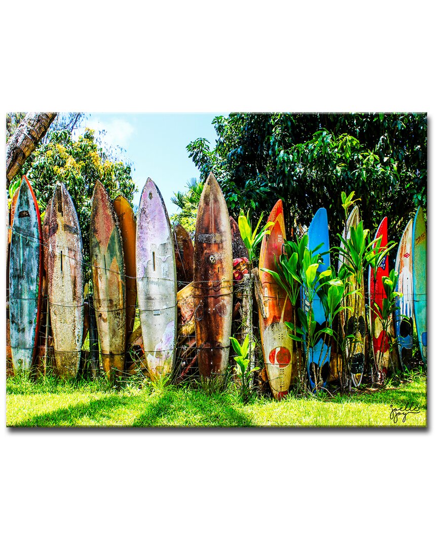 Ready2hangart Surfboard Fence Wrapped Canvas Wall Art By Joelle Joy