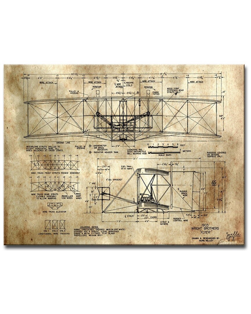 Ready2hangart Watching Airplanes Wrapped Canvas Wall Art By Joelle Joy