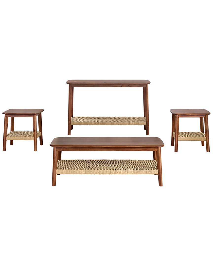 Alaterre Furniture Calais 4pc Coffee Table Set With 2 End Tables & Console