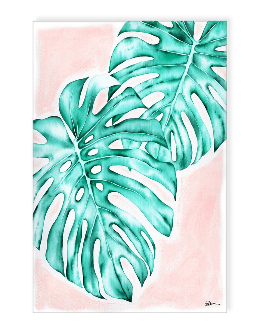 Ready2hangart Blush Monstera Wrapped Canvas Wall Art By Laurie Duncan
