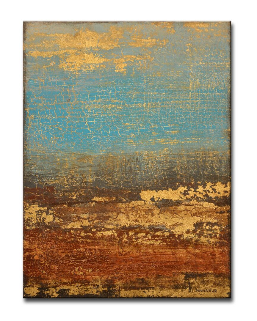 Ready2hangart Golden Stream Wrapped Canvas Wall Art