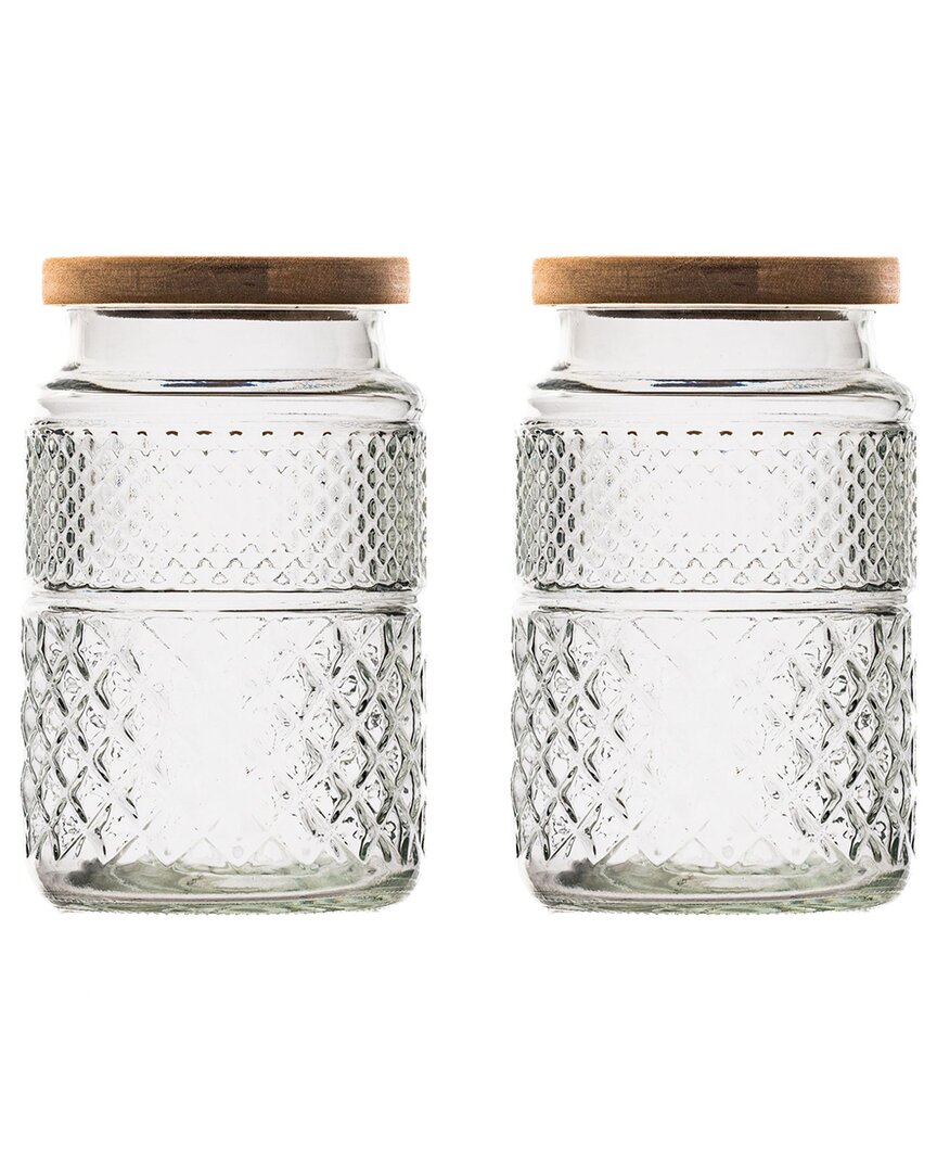 10 Strawberry Street Set Of 2 Randolph Glass Canisters