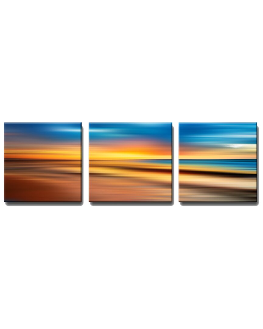 Ready2hangart Blur Stripes Xlvi 3pc Wrapped Canvas Wall Art By Tristan Scott
