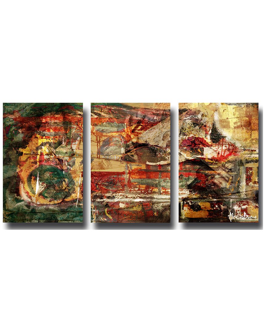 Ready2hangart Earth Tone Abstract Ii 3pc Wrapped Canvas Wall Art By Tristan Scott