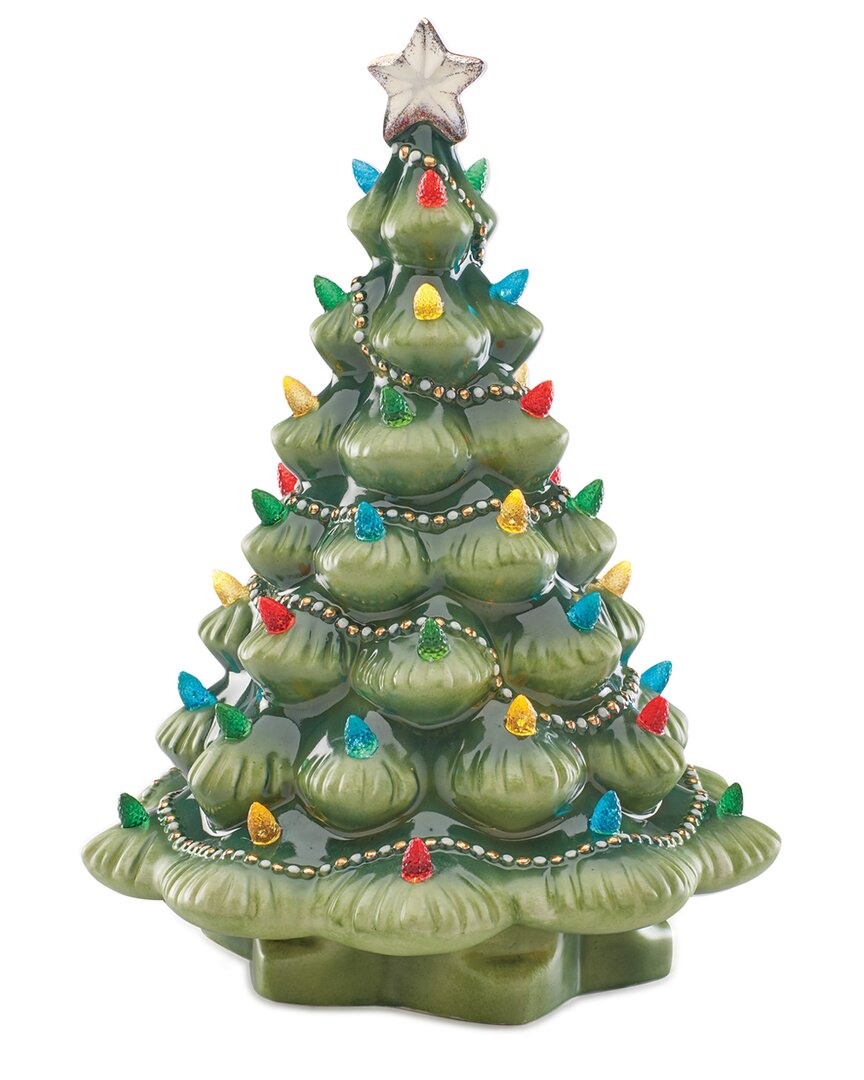 LENOX LENOX TREASURED TRADITIONS GREEN LIGHT-UP TREE FIGURINE