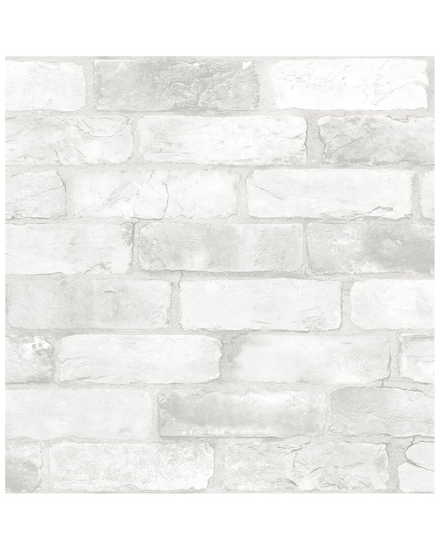 Nuwallpaper Loft White Brick Peel & Stick Wallpaper