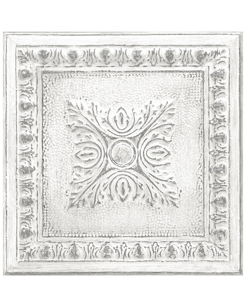 Nuwallpaper Reclaimed Tin Peel & Stick Wallpaper In Grey